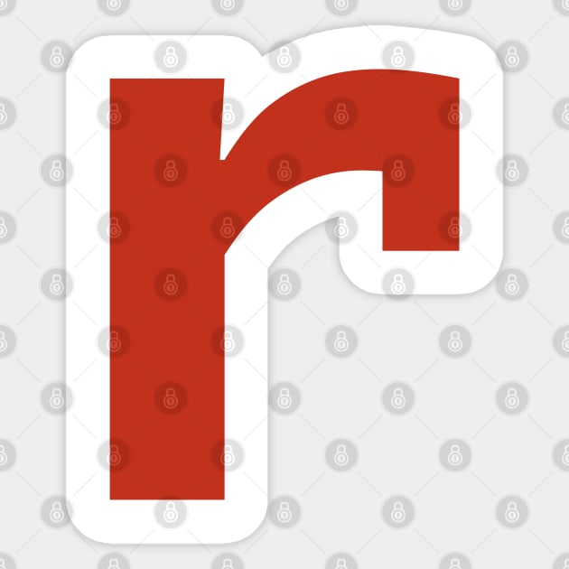 Letter r in Red Text Minimal Typography Sticker by ellenhenryart
